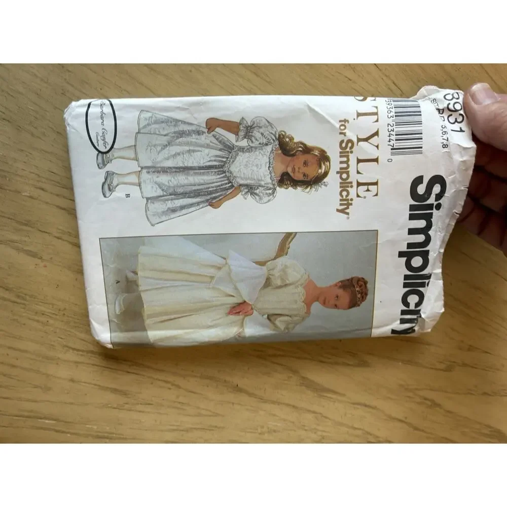 VTG Girl's Confirmation Flower Girl Dress Sew Pattern Barbara Canfer Couture